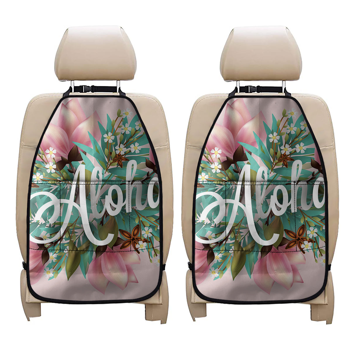 Hawaiian Flower Aloha Print Car Seat Organizers