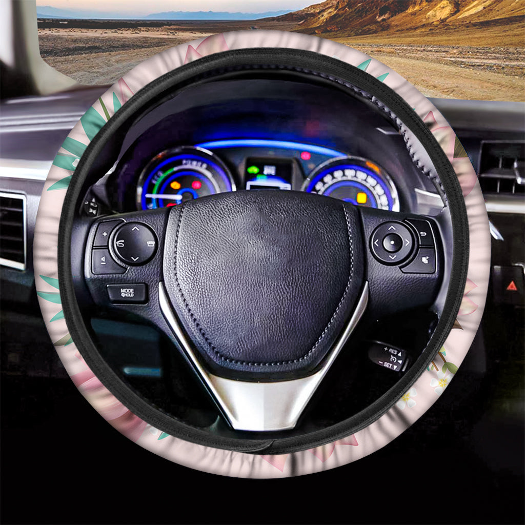 Hawaiian Flower Aloha Print Car Steering Wheel Cover