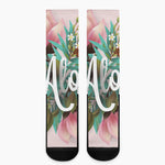 Hawaiian Flower Aloha Print Crew Socks