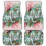 Hawaiian Flower Aloha Print Front and Back Car Floor Mats