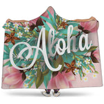 Hawaiian Flower Aloha Print Hooded Blanket
