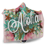 Hawaiian Flower Aloha Print Hooded Blanket