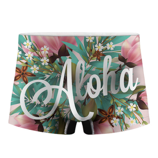 Hawaiian Flower Aloha Print Men's Boxer Briefs