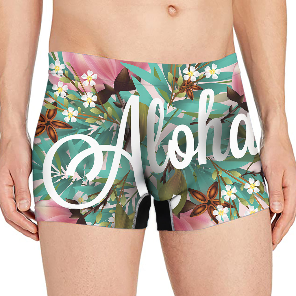 Hawaiian Flower Aloha Print Men's Boxer Briefs