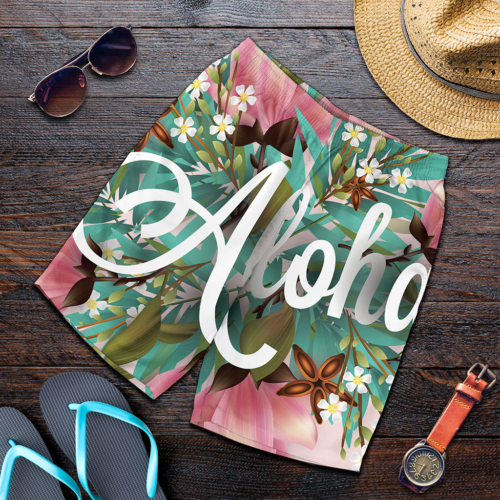 Hawaiian Flower Aloha Print Men's Shorts