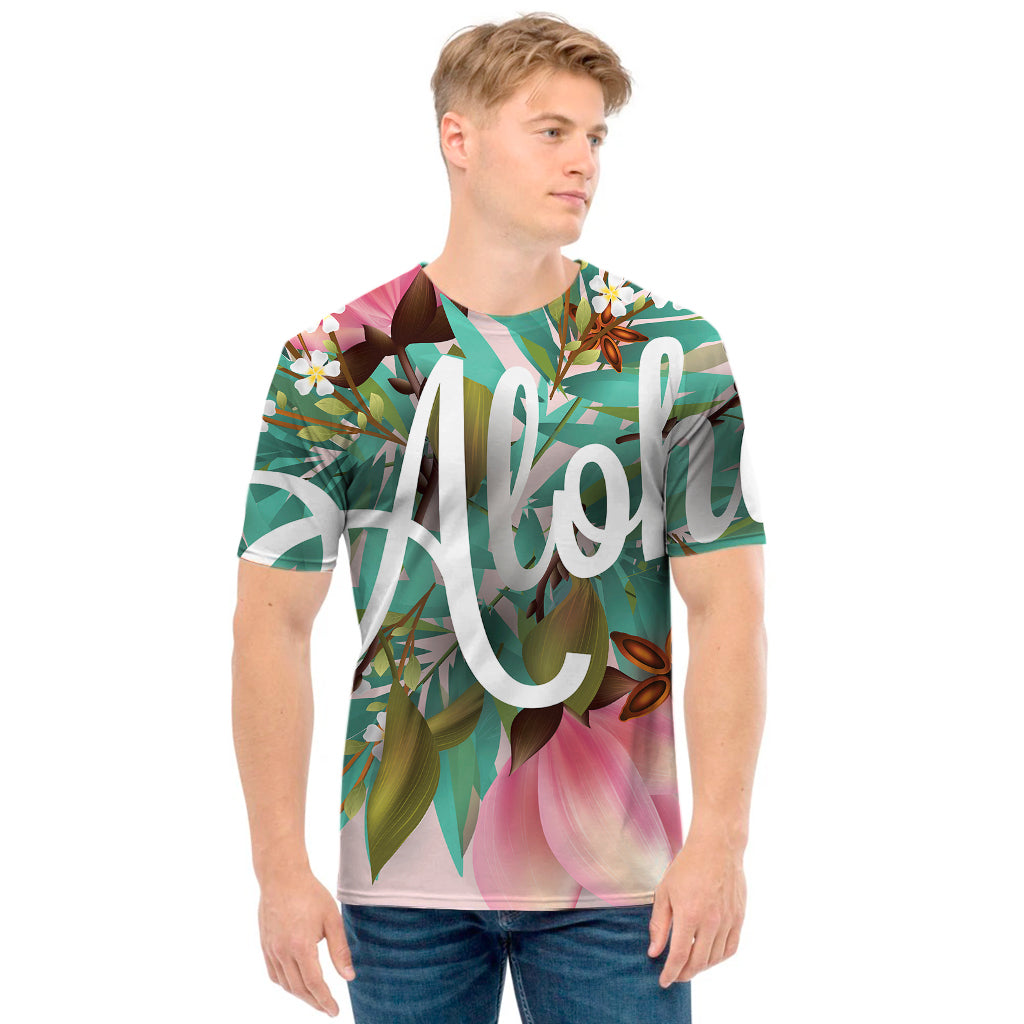 Hawaiian Flower Aloha Print Men's T-Shirt