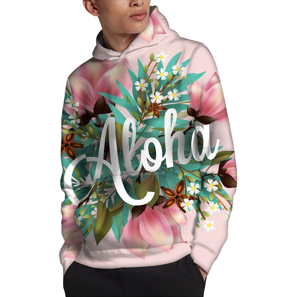 Hawaiian Flower Aloha Print Pullover Hoodie
