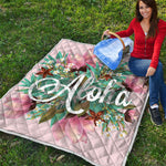 Hawaiian Flower Aloha Print Quilt