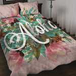 Hawaiian Flower Aloha Print Quilt Bed Set