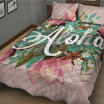 Hawaiian Flower Aloha Print Quilt Bed Set