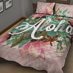 Hawaiian Flower Aloha Print Quilt Bed Set