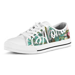 Hawaiian Flower Aloha Print White Low Top Shoes