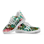 Hawaiian Flower Aloha Print White Sneakers
