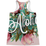 Hawaiian Flower Aloha Print Women's Racerback Tank Top