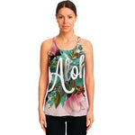Hawaiian Flower Aloha Print Women's Racerback Tank Top