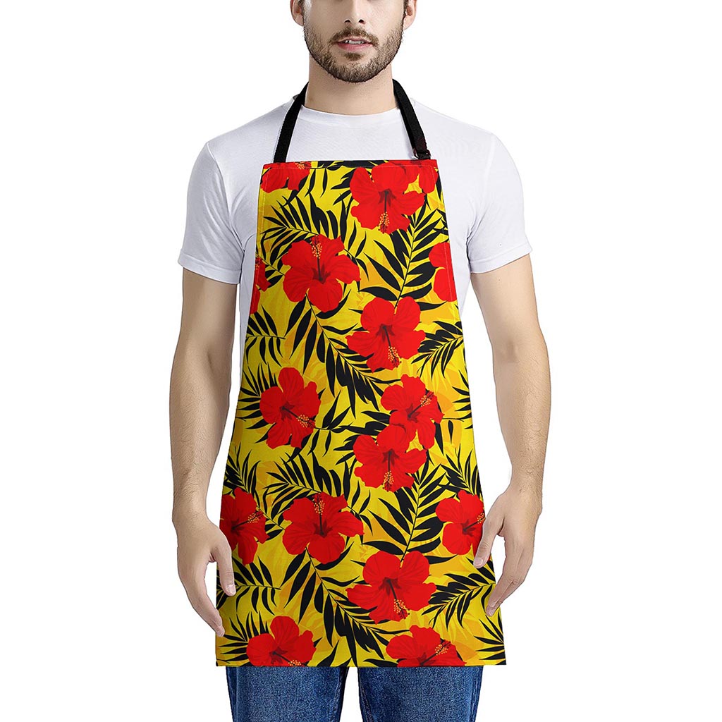 Hawaiian Hibiscus Flowers Pattern Print Apron