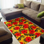 Hawaiian Hibiscus Flowers Pattern Print Area Rug GearFrost