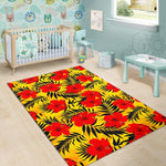 Hawaiian Hibiscus Flowers Pattern Print Area Rug GearFrost