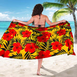 Hawaiian Hibiscus Flowers Pattern Print Beach Sarong Wrap