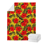 Hawaiian Hibiscus Flowers Pattern Print Blanket