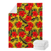 Hawaiian Hibiscus Flowers Pattern Print Blanket