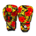 Hawaiian Hibiscus Flowers Pattern Print Boxing Gloves