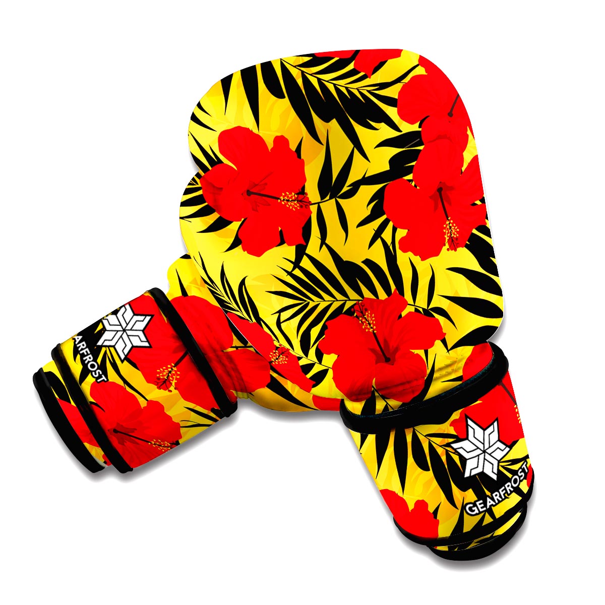 Hawaiian Hibiscus Flowers Pattern Print Boxing Gloves