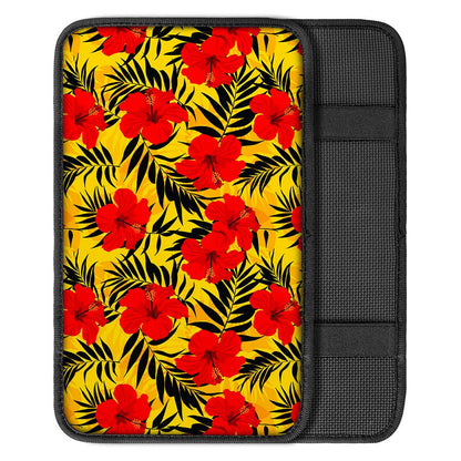 Hawaiian Hibiscus Flowers Pattern Print Car Center Console Cover