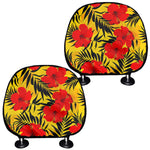 Hawaiian Hibiscus Flowers Pattern Print Car Headrest Covers