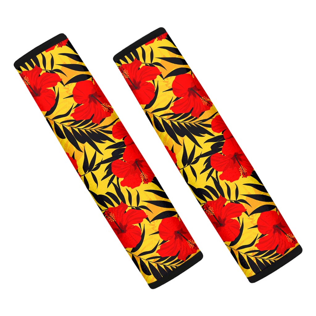 Hawaiian Hibiscus Flowers Pattern Print Car Seat Belt Covers