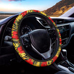 Hawaiian Hibiscus Flowers Pattern Print Car Steering Wheel Cover