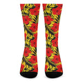 Hawaiian Hibiscus Flowers Pattern Print Crew Socks