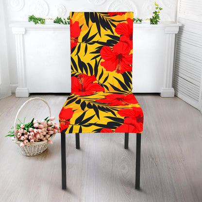 Hawaiian Hibiscus Flowers Pattern Print Dining Chair Slipcover