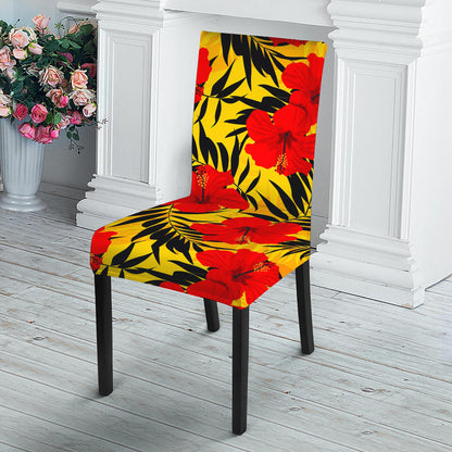 Hawaiian Hibiscus Flowers Pattern Print Dining Chair Slipcover