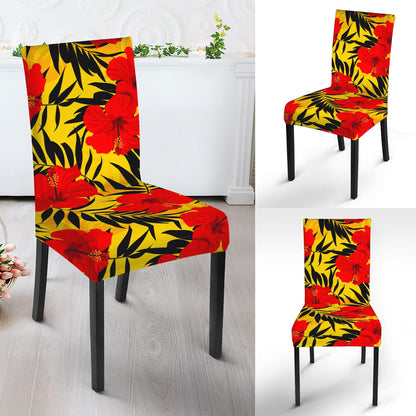 Hawaiian Hibiscus Flowers Pattern Print Dining Chair Slipcover