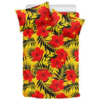Hawaiian Hibiscus Flowers Pattern Print Duvet Cover Bedding Set