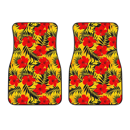 Hawaiian Hibiscus Flowers Pattern Print Front Car Floor Mats