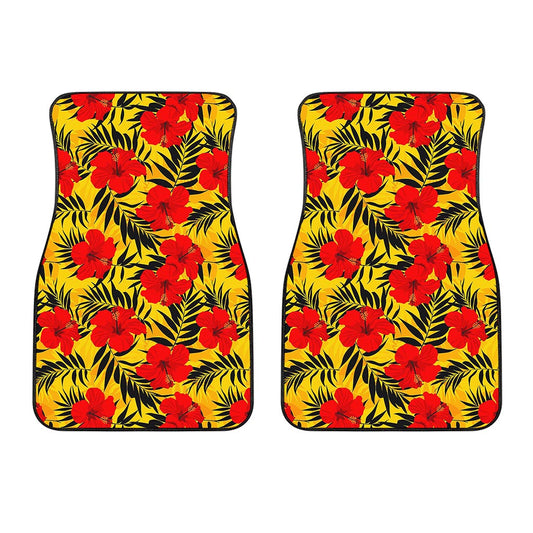 Hawaiian Hibiscus Flowers Pattern Print Front Car Floor Mats
