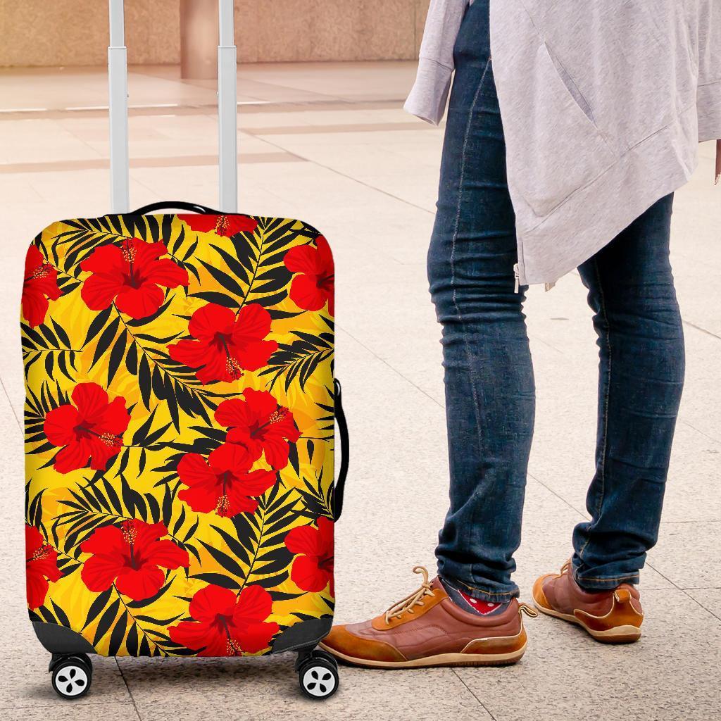 Hawaiian Hibiscus Flowers Pattern Print Luggage Cover GearFrost