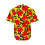 Hawaiian Hibiscus Flowers Pattern Print Men's Baseball Jersey