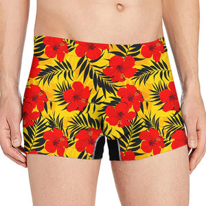 Hawaiian Hibiscus Flowers Pattern Print Men's Boxer Briefs