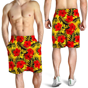 Hawaiian Hibiscus Flowers Pattern Print Men's Shorts