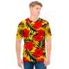 Hawaiian Hibiscus Flowers Pattern Print Men's T-Shirt