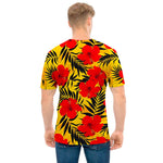 Hawaiian Hibiscus Flowers Pattern Print Men's T-Shirt