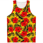 Hawaiian Hibiscus Flowers Pattern Print Men's Tank Top
