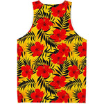 Hawaiian Hibiscus Flowers Pattern Print Men's Tank Top