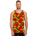 Hawaiian Hibiscus Flowers Pattern Print Men's Tank Top