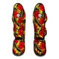 Hawaiian Hibiscus Flowers Pattern Print Muay Thai Shin Guards