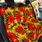 Hawaiian Hibiscus Flowers Pattern Print Pet Car Back Seat Cover