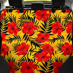 Hawaiian Hibiscus Flowers Pattern Print Pet Car Back Seat Cover